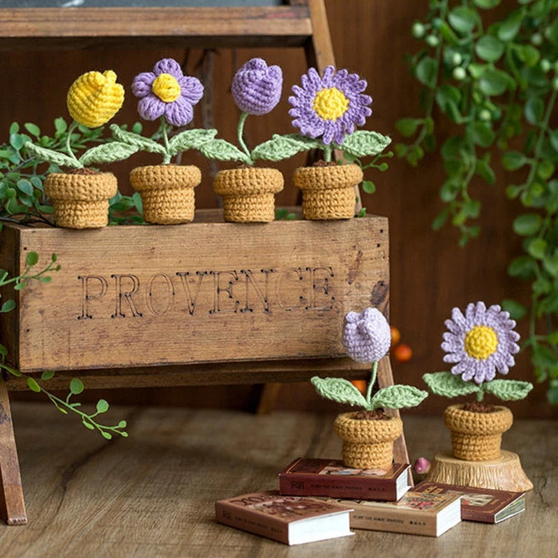 Mini Crochet Knitting Flowers
