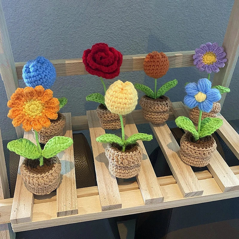 Mini Crochet Knitting Flowers