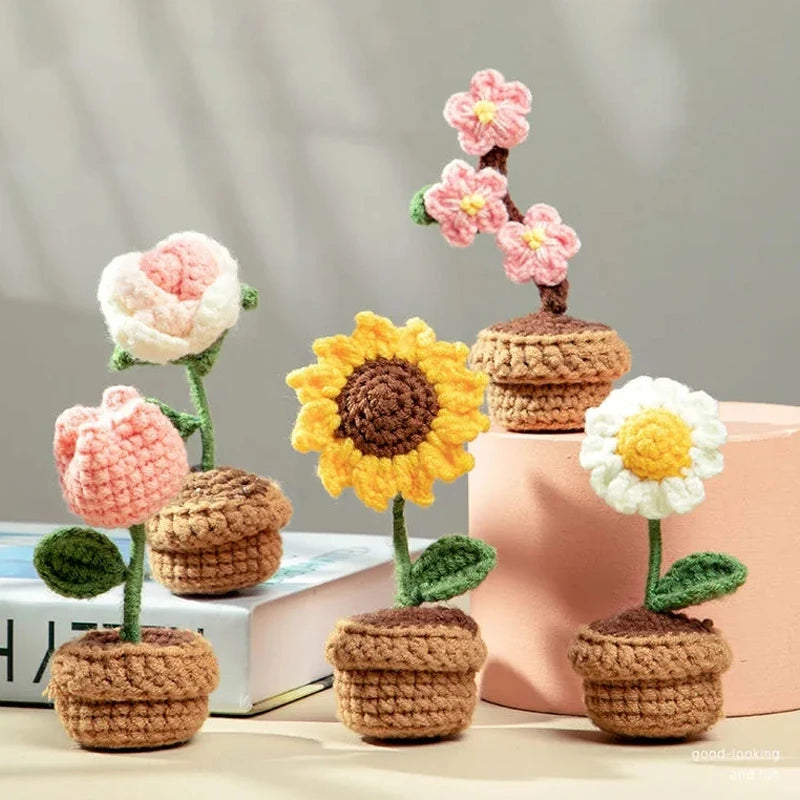 Mini Crochet Knitting Flowers