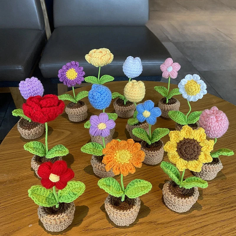 Mini Crochet Knitting Flowers
