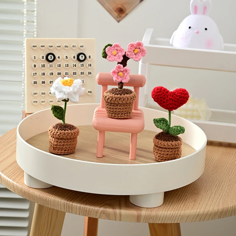 Mini Crochet Knitting Flowers