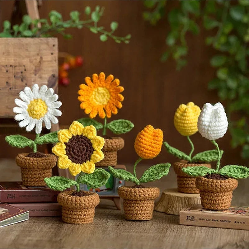 Mini Crochet Knitting Flowers