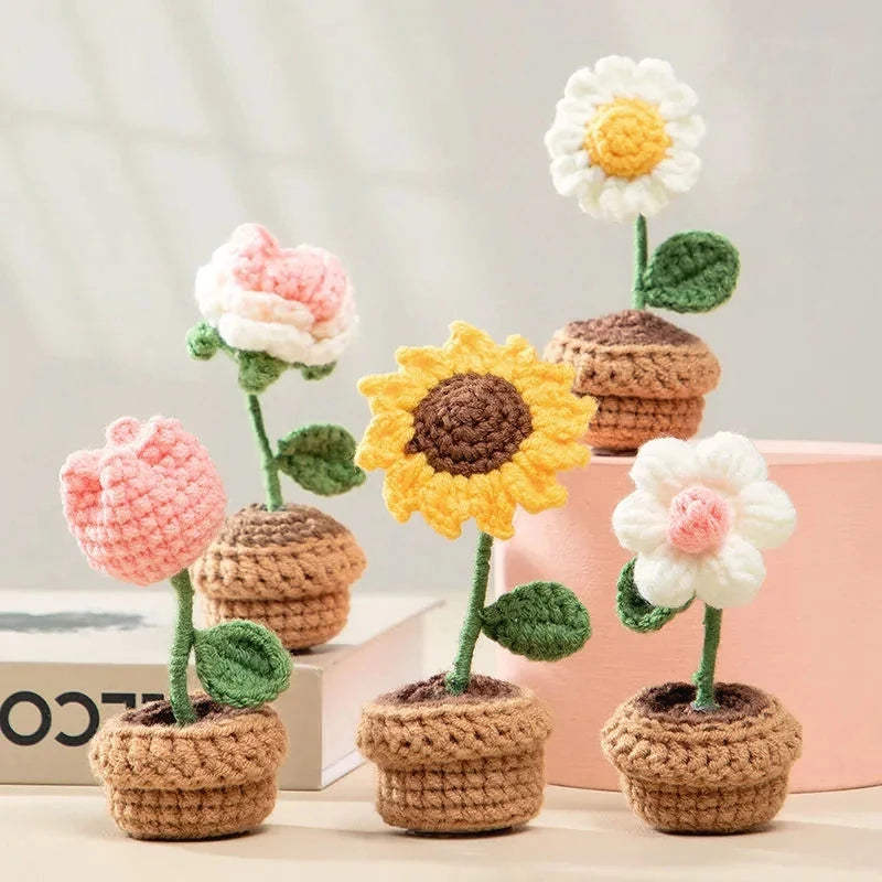 Mini Crochet Knitting Flowers